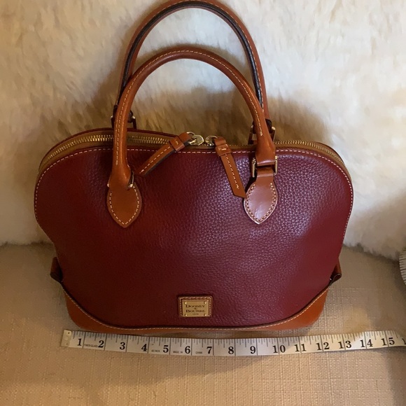Rolled leather handled pebbled leather bag - Picture 1 of 13